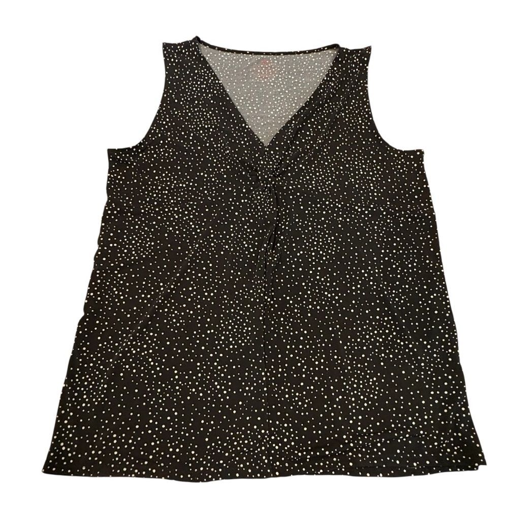 Covington Black & White Polka Dotted Sleeveless Top XL